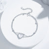 Women's S925 Silver Heartshaped Doublelayer Bracelet With Motherofpearl Electroplated Hand Jewelry