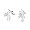 Women's S Silver Leaf Stud Earrings Light Luxury Plant Design Electroplated Silver Ear Pins