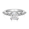 Women's S925 Silver Light Luxury Geometric Ice Flower Zircon High Carbon Ring Set