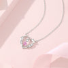 Women's S925 Silver Love Butterfly Natural Geometric Pattern Microinlaid Diamond Pendant Necklace