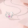 Women's S925 Silver Love Butterfly Natural Geometric Pattern Microinlaid Diamond Pendant Necklace