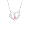 Women's S925 Silver Love Butterfly Natural Geometric Pattern Microinlaid Diamond Pendant Necklace