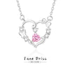 Women's S925 Silver Love Butterfly Natural Geometric Pattern Microinlaid Diamond Pendant Necklace