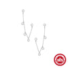 Women's S925 Silver Minimalist Circle Pendant Tassel Stacked Ear Pin Ear Studs With Geometric Design
