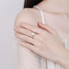 Women's S925 Silver Moissanite Geometric Six Claw Adjustable Ring With Electroplated Finish