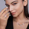 Women's S925 Silver Moissanite Inlaid Geometric Ring