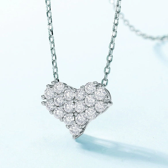 Women's S925 Silver Moissanite Necklace With Diamond And Geometric Design