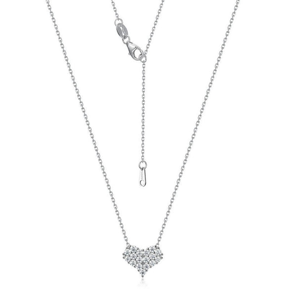Women's S925 Silver Moissanite Necklace With Diamond And Geometric Design