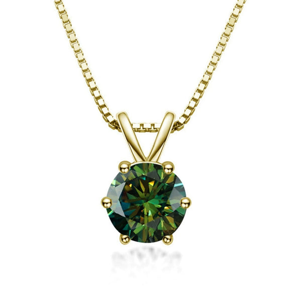Women's S925 Silver Moissanite Pendant Necklace With Animal Zodiac Pattern And Round Shape Set With Precious Stones