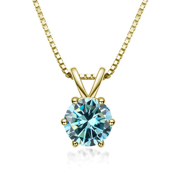 Women's S925 Silver Moissanite Pendant Necklace With Animal Zodiac Pattern And Round Shape Set With Precious Stones