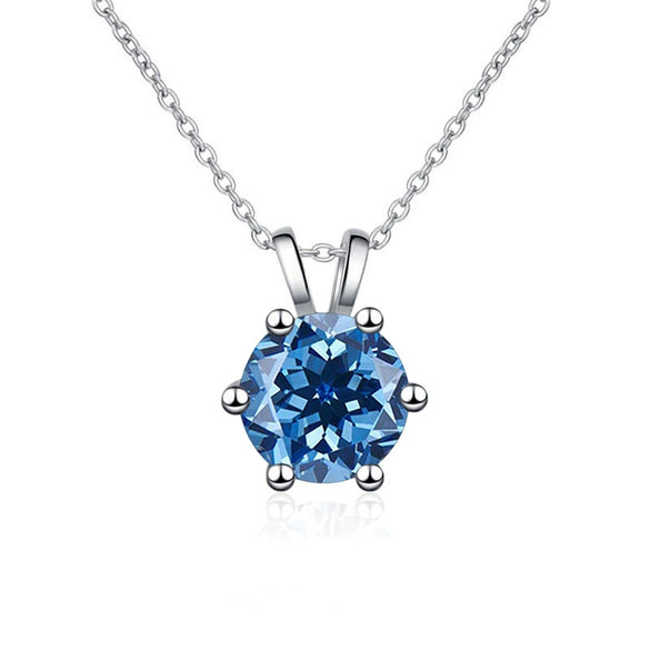 Women's S925 Silver Moissanite Pendant Necklace With Animal Zodiac Pattern And Round Shape Set With Precious Stones