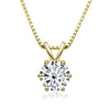 Women's S925 Silver Moissanite Pendant Necklace With Animal Zodiac Pattern And Round Shape Set With Precious Stones