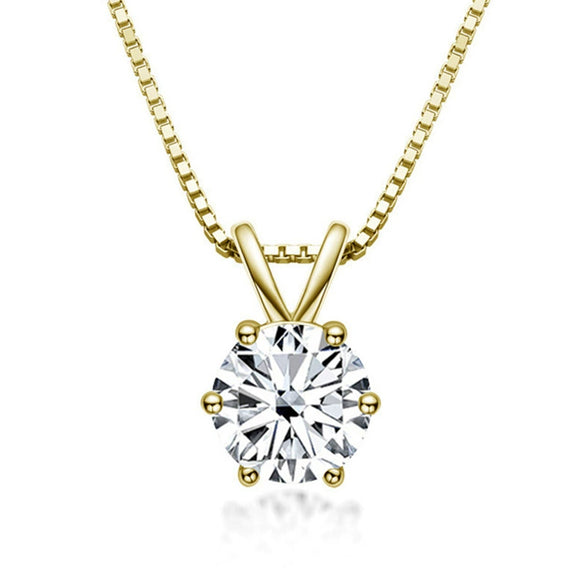 Women's S925 Silver Moissanite Pendant Necklace With Animal Zodiac Pattern And Round Shape Set With Precious Stones