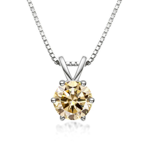 Women's S925 Silver Moissanite Pendant Necklace With Animal Zodiac Pattern And Round Shape Set With Precious Stones