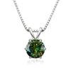 Women's S925 Silver Moissanite Pendant Necklace With Animal Zodiac Pattern And Round Shape Set With Precious Stones