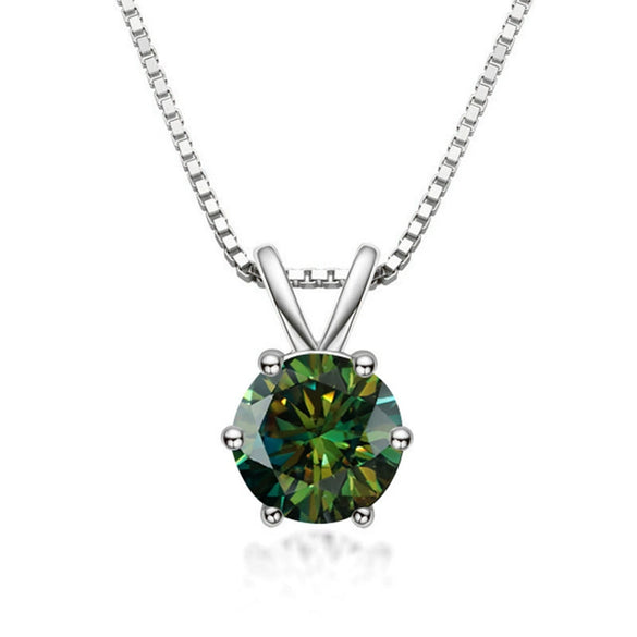 Women's S925 Silver Moissanite Pendant Necklace With Animal Zodiac Pattern And Round Shape Set With Precious Stones