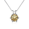 Women's S925 Silver Moissanite Pendant Necklace With Animal Zodiac Pattern And Round Shape Set With Precious Stones