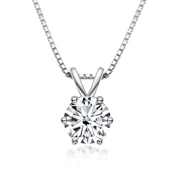 Women's S925 Silver Moissanite Pendant Necklace With Animal Zodiac Pattern And Round Shape Set With Precious Stones