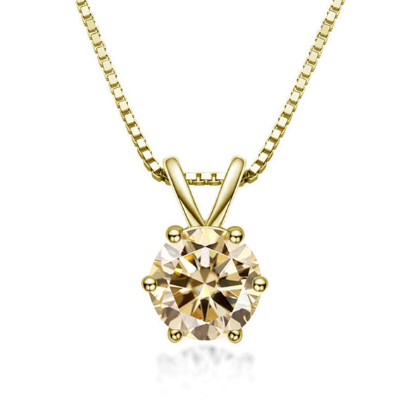 Women's S925 Silver Moissanite Pendant Necklace With Animal Zodiac Pattern And Round Shape Set With Precious Stones