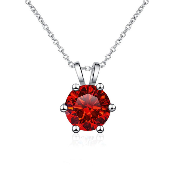 Women's S925 Silver Moissanite Pendant Necklace With Animal Zodiac Pattern And Round Shape Set With Precious Stones