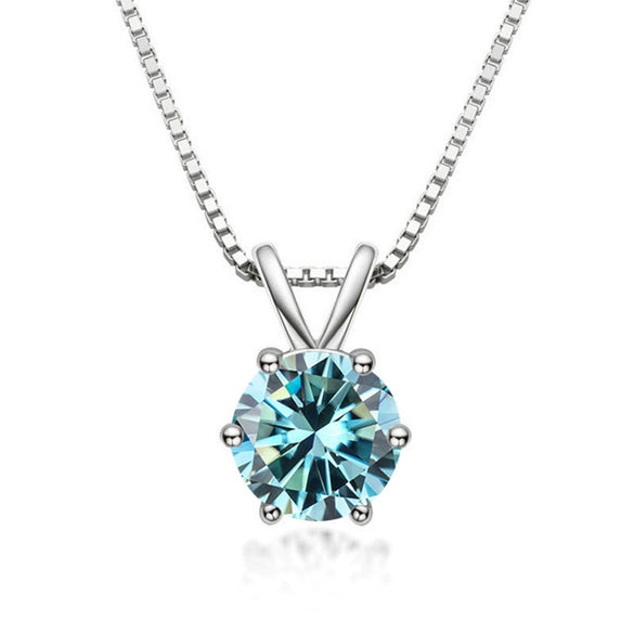 Women's S925 Silver Moissanite Pendant Necklace With Animal Zodiac Pattern And Round Shape Set With Precious Stones