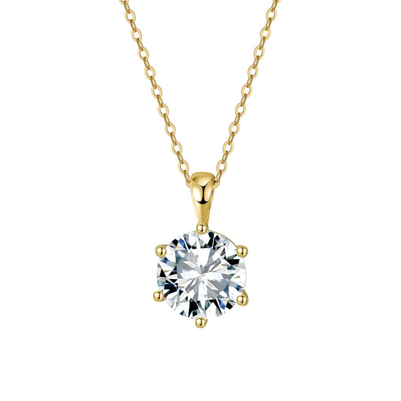 Women's S925 Silver Necklace With Geometric Zircon Pendant And O Word Chain Electroplated