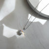 Women's S925 Silver Necklace With Geometric Zircon Pendant And O Word Chain Electroplated
