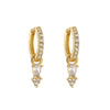 Women's S925 Silver Needle And Copper Earrings With Zirconia Geometric And Ushaped Dropshaped Design