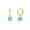 Women's S925 Silver Needle Copper Round Zircon Earrings Inlaid With Colorful Rhinestones Geometric Style