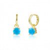 Women's S925 Silver Needle Copper Round Zircon Earrings Inlaid With Colorful Rhinestones Geometric Style