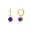 Women's S925 Silver Needle Copper Round Zircon Earrings Inlaid With Colorful Rhinestones Geometric Style