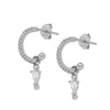 Women's S925 Silver Needle Copper Zircon Dropshaped Ushaped Geometric Pendant Earrings With Diamond Inlay