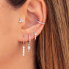 Women's S925 Silver Needle Copper Zircon Dropshaped Ushaped Geometric Pendant Earrings With Diamond Inlay
