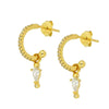 Women's S925 Silver Needle Copper Zircon Dropshaped Ushaped Geometric Pendant Earrings With Diamond Inlay