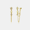Women's S925 Silver Needle Tassel Earrings With Fivepointed Star Design Exaggerated Simple Cold Wind Style Platinum Or 18K Gold Electroplated