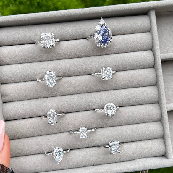 Women's S925 Silver Ring Geometric Ushape Drop Shape Electroplated Elegant