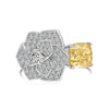Women's S925 Silver Ring With Geometric Style And Sunflower Pattern Electroplated