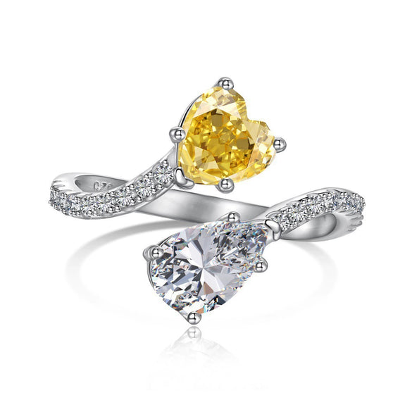 Women's S925 Silver Ring With Geometric Style And Sunflower Pattern Electroplated