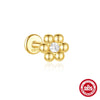 Women's S925 Silver Simple Elegant Compact Zircon Flat Puncture Earrings With Flower Design And Electroplating