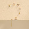 Women's S925 Silver Simple Elegant Compact Zircon Flat Puncture Earrings With Flower Design And Electroplating