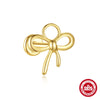 Women's S925 Silver Simple Elegant Compact Zircon Flat Puncture Earrings With Flower Design And Electroplating