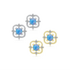 Women's S925 Silver Square Earrings With Diamond Pattern And Crown Styling