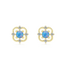 Women's S925 Silver Square Earrings With Diamond Pattern And Crown Styling
