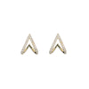 Women's S925 Silver Vshaped Zircon Earrings With Geometric Style And Real Gold Plating