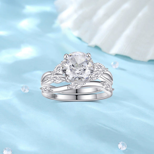 Women's S925 Silver Wave Style Light Luxury Ring With Ice Flower Cut High Carbon Diamond And Electroplating