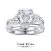 Women's S925 Silver Wave Style Light Luxury Ring With Ice Flower Cut High Carbon Diamond And Electroplating