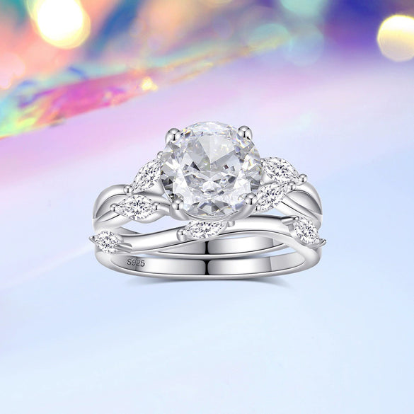 Women's S925 Silver Wave Style Light Luxury Ring With Ice Flower Cut High Carbon Diamond And Electroplating