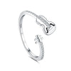 Women's S925 Sterling Silver Adjustable Geometric Bee Crown Opening Ring Natural Plants And Flowers Style