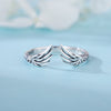 Women's S925 Sterling Silver Adjustable Geometric Bee Crown Opening Ring Natural Plants And Flowers Style