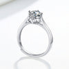 Women's S925 Sterling Silver Adjustable Open Ring With Four Claw Floral Leaf Design Electroplated Fashion Geometric Ring
